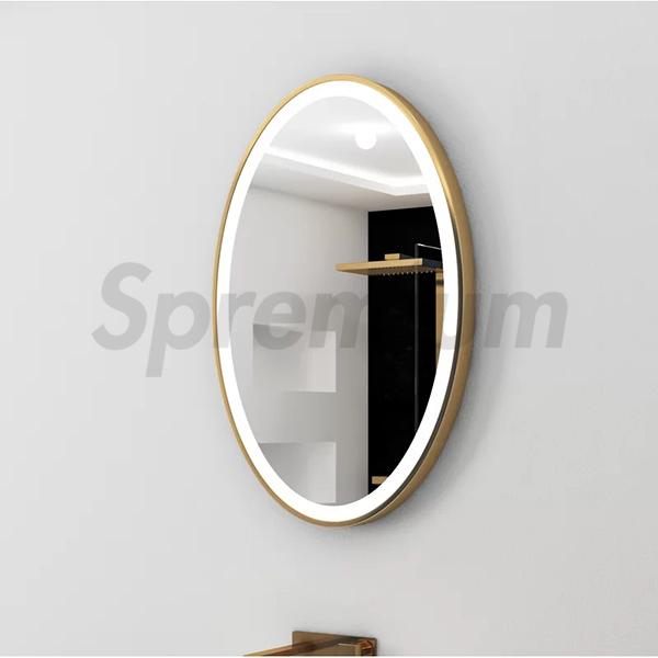 S-4649 Golden Oval Aluminium Frame LED Bathroom Mirror