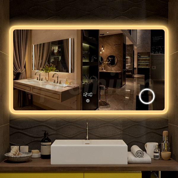 S-3609 Frameless Large Led Bathroom Mirror with Lights and Magnifier