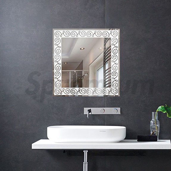 S-4586 Square LED Backlit Bathroom Wall Mirror