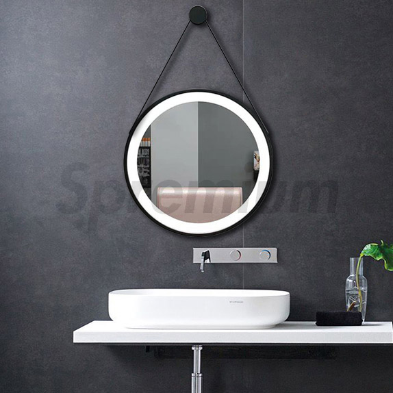S-4587 Touch Free Sensor Round LED Bathroom Mirror with Lights Around It
