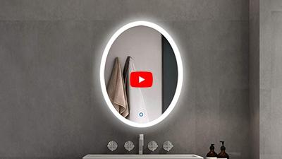 S-4600 Oval Illuminated Bathroom Mirror with Touch Switch